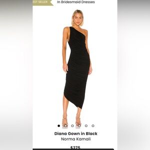 Beautiful one shoulder black dress.  Looks great on everyone!!